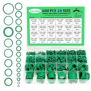 Kit de 600 piezas de juntas tóricas de aire acondicionado para automóvil Kit de surtido de 24 tamaños de goma - Imagen 1 de 11