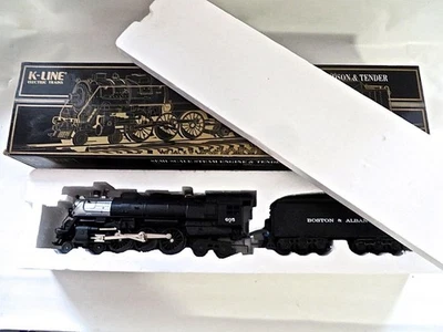 O K-Line B&A Boston & Albany Semi-Scale 4-6-4 Hudson Steam Loco & Tender Boxed - Image 1 of 4