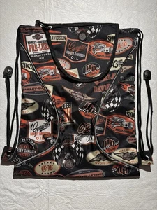 Harley Davidson Motorcycle Decal Drawstring Backpack - Cinch Sack, NWOT - Picture 1 of 10