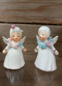 Juego de 2 ángeles besadores miniatura Napcoware vintage con caja original.  - Imagen 1 de 6
