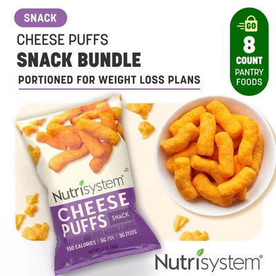 Nutrisystem Cheese Puffs for Weight Loss Support, 8 Count,Diabetes Friendly - Image 1 of 4