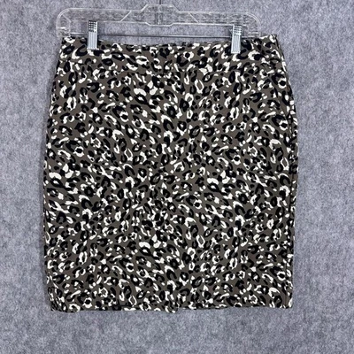 Falda Merona Mujer 6 Marrón Leopardo Estampado Animal Elastizada Forrada Lápiz Trabajo Y2K Foto 1 de 4