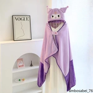 Kuromi My Melody Hooded Cloak Warm Nap Cloak Office AirConditioning Blanket Gift - Picture 1 of 22