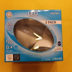 2 Pk New GE LED 65w BR30 Indoor FloodLight Light Bulbs Dimmable Daylight - Picture 1 of 3