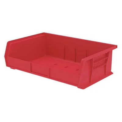 Akro-Mils 30255Red Hang & Stack Storage Bin, Plastic, Red, 5 In H, 16 1/2 In W, - Image 1 of 4