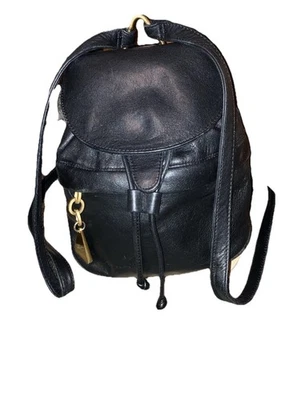 Vintage Americana By Sharif Saddle Backpack Black 100% Genuine Leather - Image 1 of 4