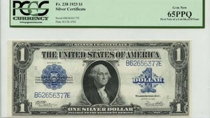 1923 $1 Silver Certificate FR#238 PCGS Gem 65 PPQ 1st Note Cut of 4 - Picture 1 of 2