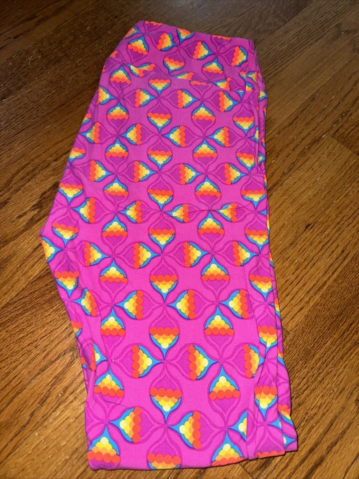 Lularoe TC Tall Curvy Fuchsia Bubblegum Pink Bright Neon Jeggings Leggings💗224 - Image 1 of 3