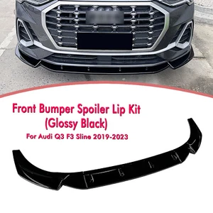Front Bumper Spoiler Lip Splitter Kit For Audi Q3 F3 Sline 2019-2024 Gloss Black - Picture 1 of 12