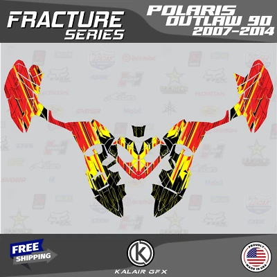 Kit Gráficos para POLARIS OUTLAW 90 (2007-2014) Serie Fractura - Rojo 16-MIL Foto 1 de 4