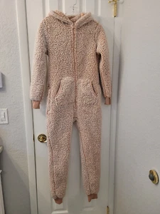 VICTORIA'S SECRET PINK SHERPA ONE PIECE PAJAMAS MISTY ROSE (PINK) XS - Picture 1 of 6