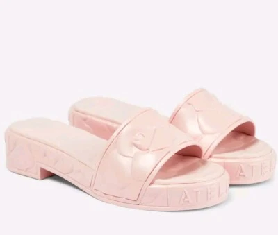 VALENTINO GARAVANI Atelier Floral Rubber Slides Rose Quartz EU 40 US 10 Org $490 - Image 1 of 4
