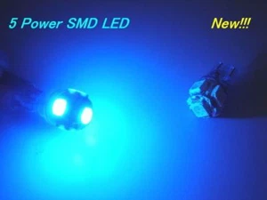 x2pc T10 5 SMD BLUE SIDELIGHT LEDS INTERIOR 501 W5W Wedge UK seller - Picture 1 of 1