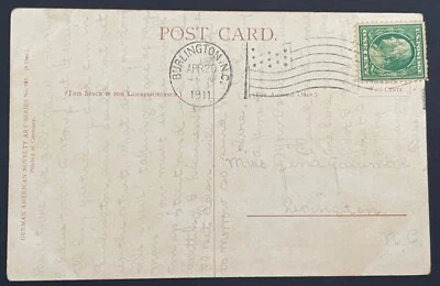 Burlington, North Carolina Post Card mailed Apr 20, 1911 to Lexington, NC - Image 1 of 2
