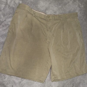 Tommy Bahama Silk Blend Shorts Size 42 Pleated Relaxed 9" Solid Tan - Picture 1 of 5
