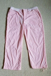 Womens Pants-NIKE-pink stretch performance/fitness cropped straight leg-M (8-10) - Picture 1 of 4
