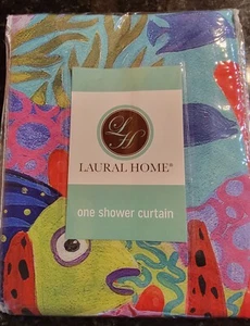 Laurel Home Fish in the Hood Shower Curtain 71"W x 72" L New - Picture 1 of 10