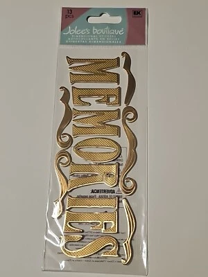 RARE Vintage Jolee's MEMORIES in gold theme 3-D stickers - Image 1 of 2