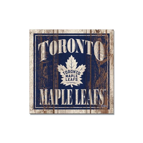LOT OF TWO (2) TORONTO MAPLE LEAFS (3" X 3") DISTRESSED LOOK, WOODEN MAGNETS Cover