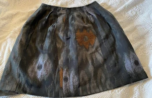 Etro Womens Black Brown Printed Tapestry Pleated Mini A-Line Skirt Size 46 Italy - Picture 1 of 12