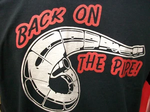 "Divertida Camiseta MX ATV 2 Golpes ""Back On The Pipe"" Negra Motocross GRANDE - Imagen 1 de 8