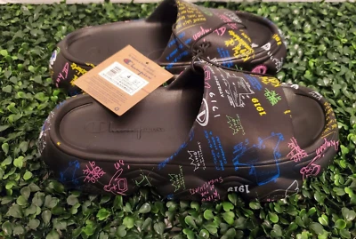 Champion ~ Meloso Squish Doodle Toboganes/Sandalias ⚫ Juvenil Talla 4 **NUEVO** Foto 1 de 4