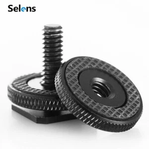 Selens 1/4" Dual Thumb Screw Flash Cold Hot Shoe Camera Adapter Mount for DSLR - Picture 1 of 10