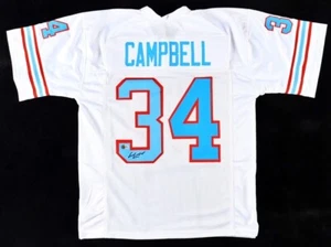 EARL CAMPBELL Signed Custom White Jersey Beckett COA - Picture 1 of 3