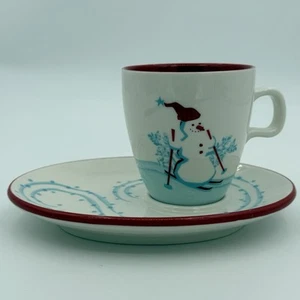 Starbucks Holiday 2007 Navidad muñeco de nieve pingüino taza platillo juego de platos - Imagen 1 de 8