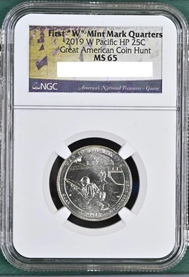 2019 W Guam War In the Pacific Quarter 25c NGC MS 65 West Point - War Label - Image 1 of 2
