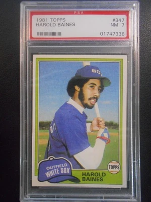 1981 TOPPS #347 HAROLD BAINES ROOKIE RC PSA 7 - Image 1 of 2