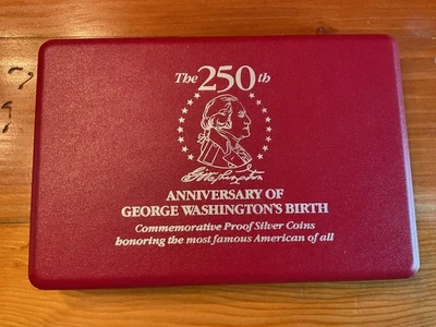 SIX 1982 George Washington 250th Anniversary Commemorative Proof Silver Coin Set - Image 1 of 4