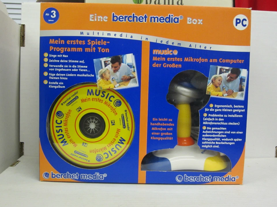 Mein erstes Mikrofon mit CD-ROM, berchet media Box, für PC, OVP, unbenutzt - Bild 1 von 3