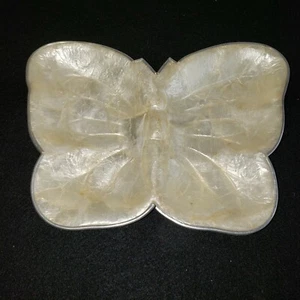 Fiberglass Butterfly Dish/Tray Creamy White 7" x 9" aprox - Picture 1 of 4