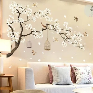 BWCXXZH Große Weiße Blume Wandaufkleber, 50"x74" Abnehmbare Zum Selbermachen Blumen - Bild 1 von 7