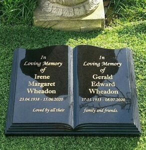 Personalised Granite Open Book Bible Memorial Grave Plaque Cemetery Headstone