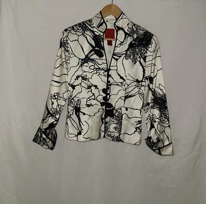 JS Collections Petite White Silk Blazer Blouse - Picture 1 of 8