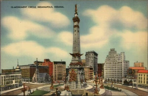 Indianapolis,IN Monument Circle Marion County Indiana Postcard - Picture 1 of 2