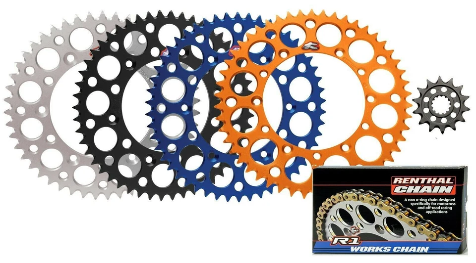 Renthal Ultralight front & rear Sprockets & R1 Works chain kit for Husqvarna KTM - Image 1 of 1