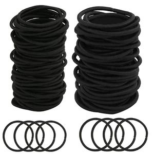 Premium Ponytail Holders – 260 PCS Elastic Hair Ties, Black, 4mm & 3mm, Assorted - Picture 1 of 7
