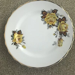 ROSINA Bone China yellow rose Dessert Plate - Picture 1 of 6