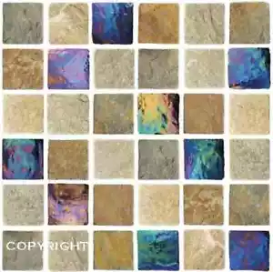 Tile sticker wall transfer Stone Mosaic travertine Kitchen bathroom peel stick - Picture 1 of 5