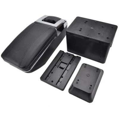 Universal Car Armrest Storage Box Leather Arm Rest Center Console Container Box. - Image 1 of 4