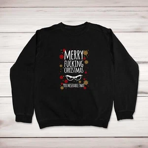 Merry F*cking Christmas You Miserable... Swearing Christmas Jumper - Picture 1 of 2