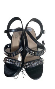 women’s sugar brand size 6 1/2 Studded wedge shoes black NWOB - Picture 1 of 3