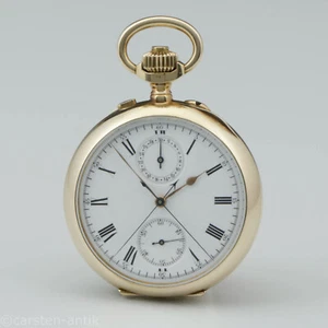 Large heavy Swiss Anchor-Chronometer split second chronograph Valée de Joux 1890 - Picture 1 of 15