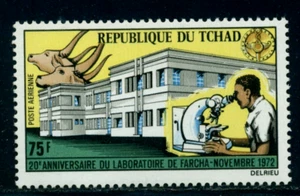 Instituto Veterinario de Farcha 1972, microscopio, escriba, antílope, Chad, 602, MNH - Imagen 1 de 2