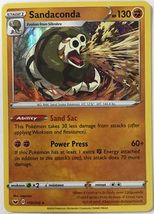 POKEMON SANDACONDA 110/202 SWORD & SHIELD RARE HOLO NEAR MINT - Bild 1 von 2