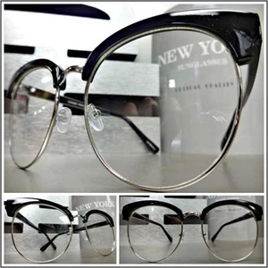 OVERSIZED VINTAGE RETRO Nerd Geek Style Clear Lens EYE GLASSES Huge Big XL Frame - Picture 1 of 7