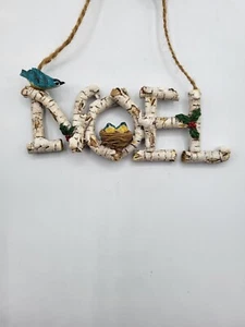 Noel Christmas Ornament Faux Birch Blue Jay Holly - Picture 1 of 4